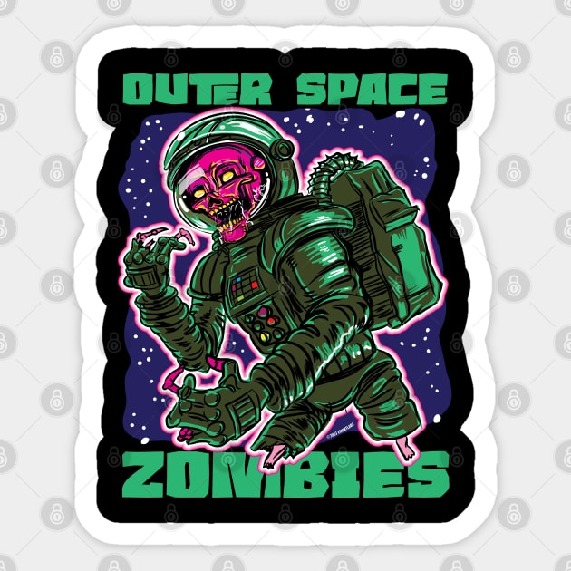 Outer Space Zombie Astronaut Sticker by eShirtLabs